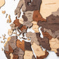 47" X 79" Brown and Beige Wood World Map Hanging Dimensional Sculpture