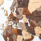 47" X 79" Brown and Beige Wood World Map Hanging Dimensional Sculpture