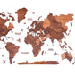 35" X 59" Brown and Tan Wood World Map Hanging Dimensional Sculpture