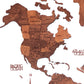 35" X 59" Brown and Tan Wood World Map Hanging Dimensional Sculpture