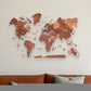 35" X 59" Brown and Tan Wood World Map Hanging Dimensional Sculpture