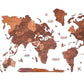 47" X 79" Brown and Tan Wood World Map Hanging Dimensional Sculpture