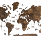 24" X 39" Brown Wood World Map Hanging Dimensional Sculpture