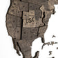 35" X 59" Dark Brown Wood World Map Hanging Dimensional Sculpture