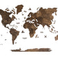 47" X 79" Dark Brown Wood World Map Hanging Dimensional Sculpture