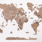 47" X 79" Wood Brown Wood World Map Hanging Dimensional Sculpture