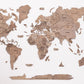 47" X 79" Wood Brown Wood World Map Hanging Dimensional Sculpture