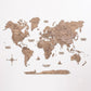 47" X 79" Brown World Map Hanging Dimensional Sculpture