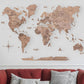 47" X 79" Wood Brown Wood World Map Hanging Dimensional Sculpture