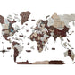 24" X 39" Brown and Beige Wood World Map Hanging Dimensional Sculpture