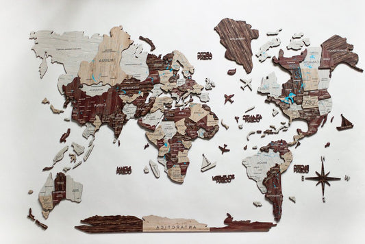 24" X 39" Beige And Brown Hanging Dimensional Sculpture
