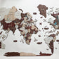 24" X 39" Brown and Beige Wood World Map Hanging Dimensional Sculpture