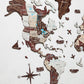 47" X 79" Brown and Beige Wood World Map Hanging Dimensional Sculpture