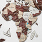 47" X 79" Brown and Beige Wood World Map Hanging Dimensional Sculpture