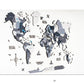 24" X 39" Black Gray and White Wood World Map Hanging Dimensional Sculpture