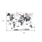 35" X 59" Black Gray and White Wood World Map Hanging Dimensional Sculpture