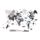 47" X 79" Black Gray and White Wood World Map Hanging Dimensional Sculpture