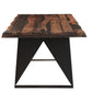 80" Dark Brown And Black Solid Wood And Metal Sled Base Dining Table