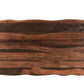 80" Dark Brown And Black Solid Wood And Metal Sled Base Dining Table
