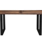 78" Dark Brown And Black Solid Wood Sled Base Dining Table