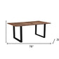 78" Dark Brown And Black Solid Wood Sled Base Dining Table