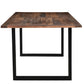 78" Dark Brown And Black Solid Wood Sled Base Dining Table