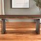 86" Dark Brown Solid Wood Dining Table