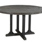 54" Black Rounded Solid Wood Pedestal Base Dining Table