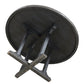 54" Black Rounded Solid Wood Pedestal Base Dining Table