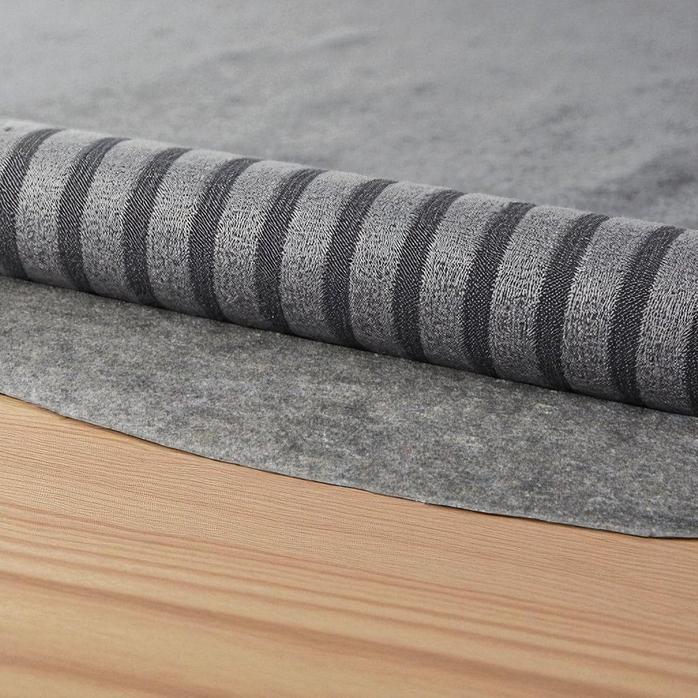 8' Round Gray Non Slip Rug Pad