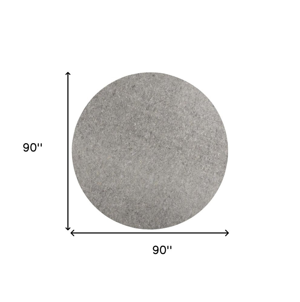 8' Round Gray Non Slip Rug Pad