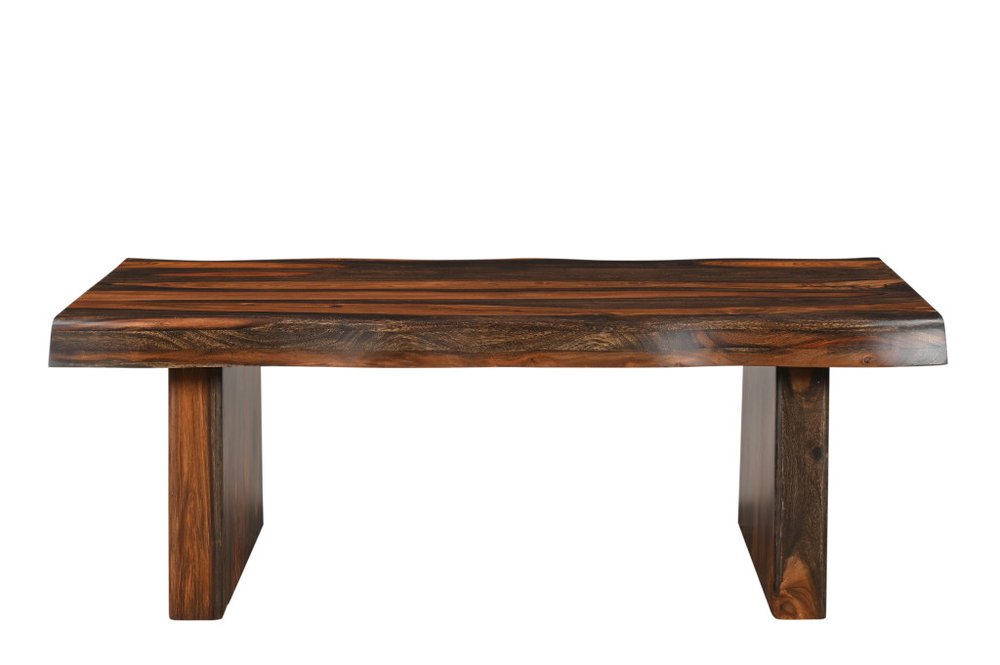 51" Dark Brown Solid Wood Sled Coffee Table