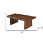 51" Dark Brown Solid Wood Sled Coffee Table