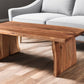 51" Brown Solid Wood Sled Coffee Table