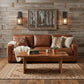 51" Brown Solid Wood Sled Coffee Table