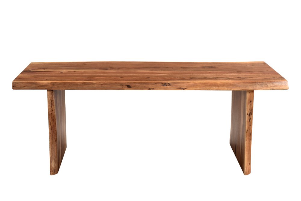 51" Brown Solid Wood Sled Coffee Table