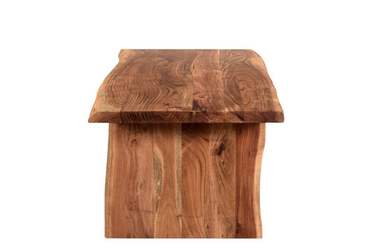 51" Brown Solid Wood Sled Coffee Table