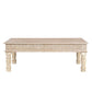 51" White Solid Wood Distressed Coffee Table