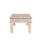 51" White Solid Wood Distressed Coffee Table