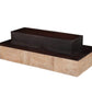 59" Natural and Black Solid Wood Block Coffee Table