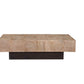59" Natural and Black Solid Wood Block Coffee Table