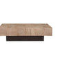 59" Natural and Black Solid Wood Block Coffee Table