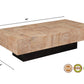 59" Natural and Black Solid Wood Block Coffee Table