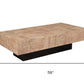 59" Natural and Black Solid Wood Block Coffee Table