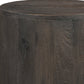 18" Wood Brown Solid Wood Round End Table