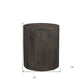 18" Wood Brown Solid Wood Round End Table