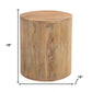 18" Natural Solid Wood Round End Table