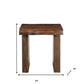 23" Dark Brown And Brown Wood Solid Wood Square End Table