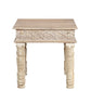 24" White Distressed Solid Wood Square End Table