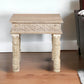 24" White Distressed Solid Wood Square End Table